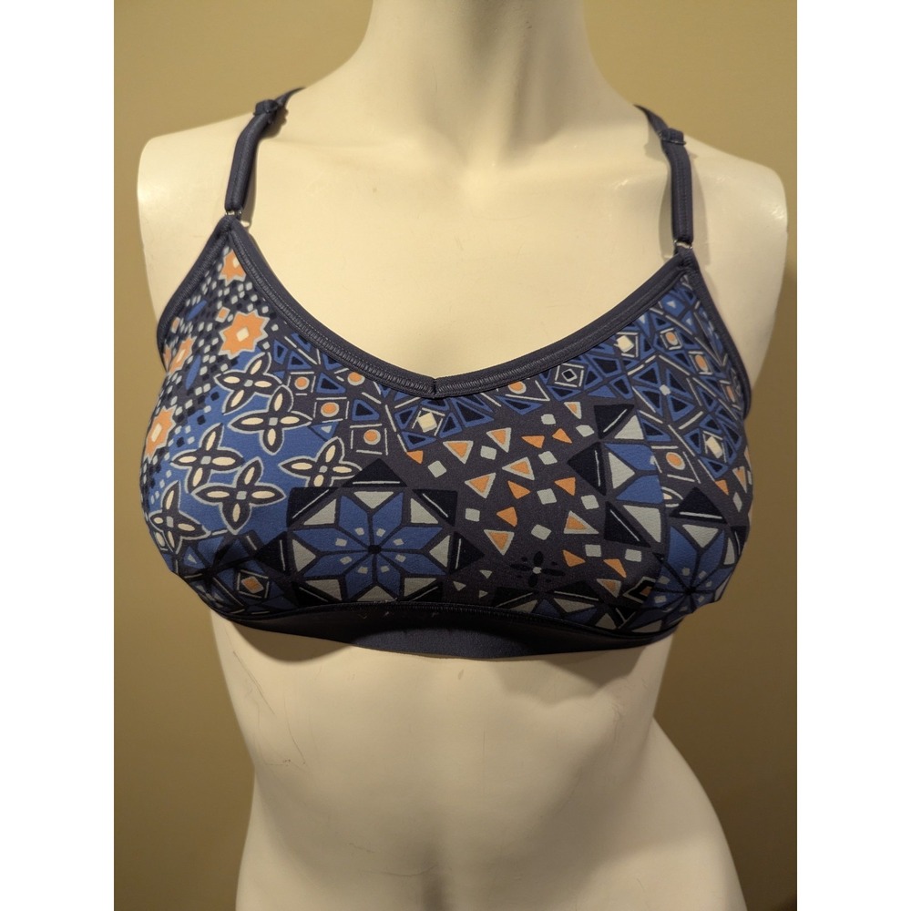 Aerie Padded Sports Bra‎ Cross Back Blue Grey Size S EUC